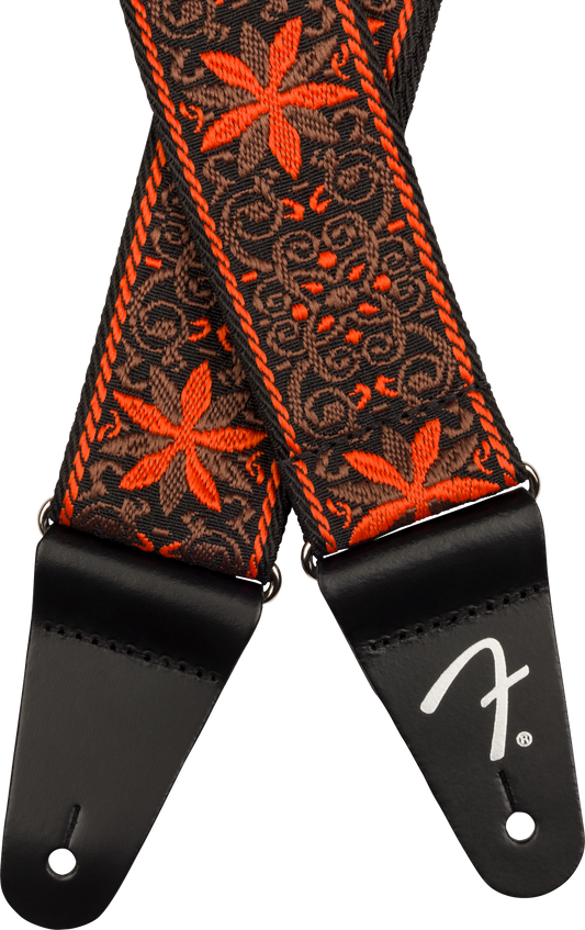 Fender Pasadena Woven Strap, Orange Wallflower, 2"