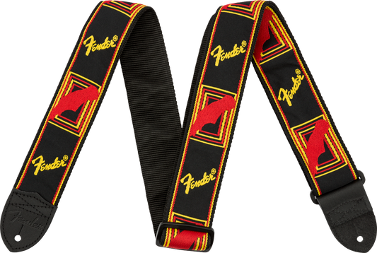 Fender Monogrammed Strap Black/Yellow/Brown 2"