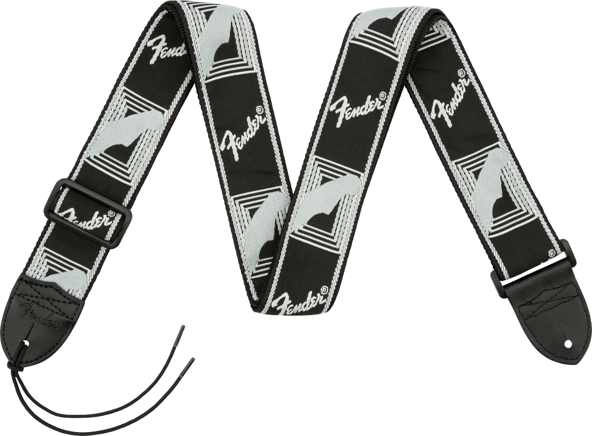 Fender Monogrammed Strap Black/Light Grey/Dark Grey 2"
