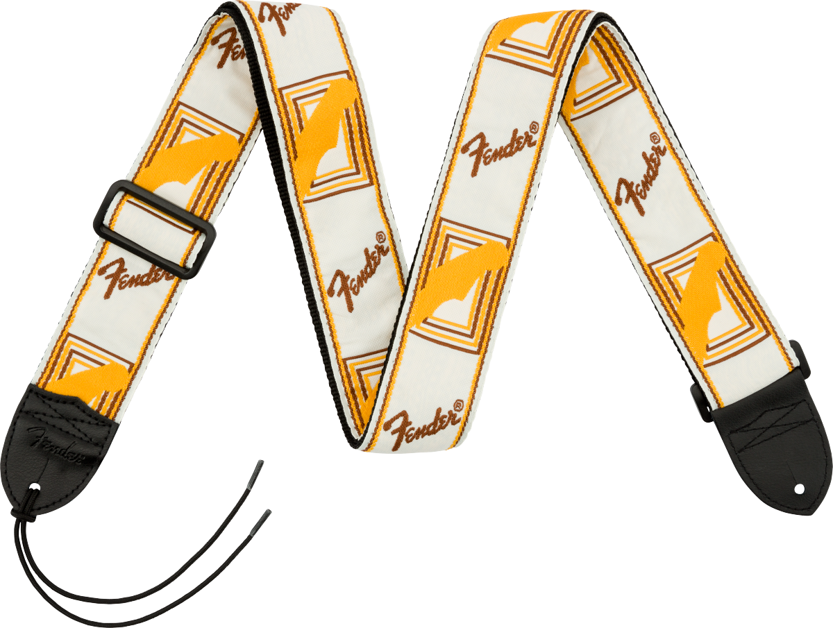 Fender Monogrammed Strap White/Brown/Yellow 2"