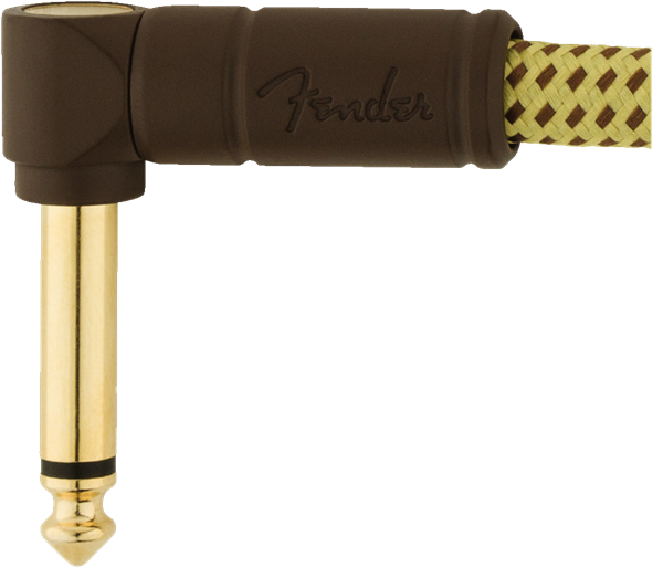 Fender Deluxe Series Patch Cables Angle/Angle, 6", Tweed