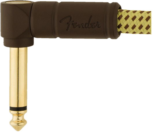 Fender Deluxe Series Patch Cables Angle/Angle, 6", Tweed