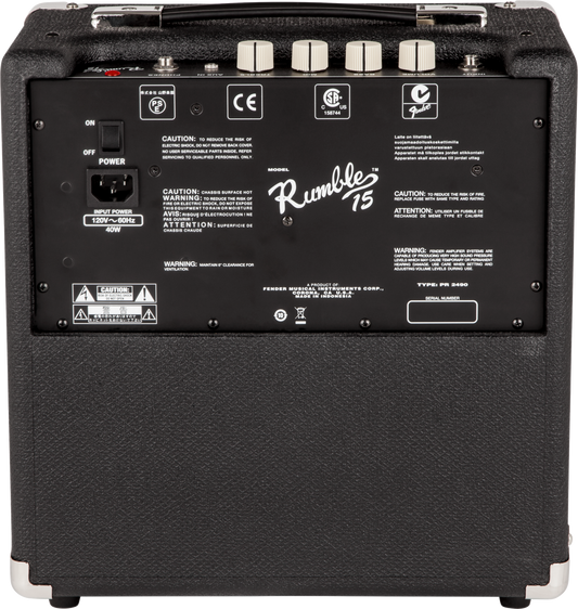 Fender Rumble 15 (V3), Black and Silver, 230V EUR