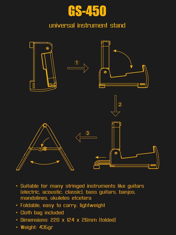 Boston GS-450 foldable universal instrument stand