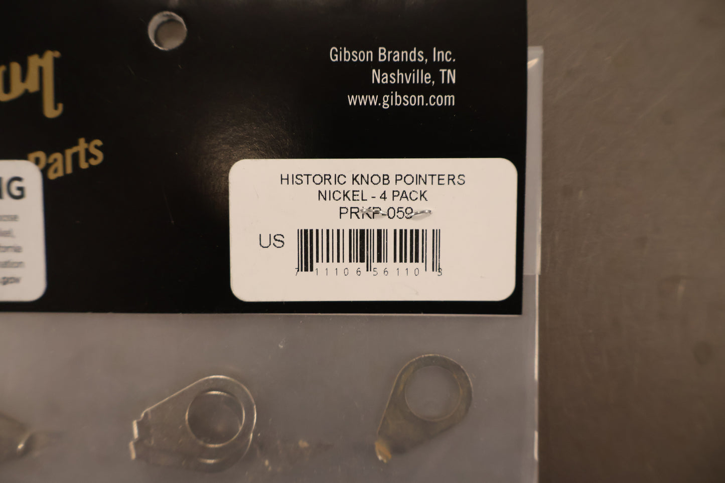 Gibson PRKP-059 Historic Knob Pointers Nickel - 4 Pack