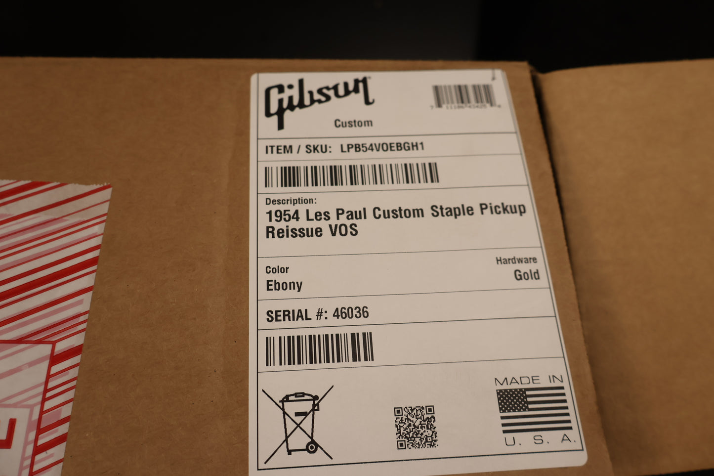 Gibson 1954 Les Paul Custom Staple Pickup Reissue VOS