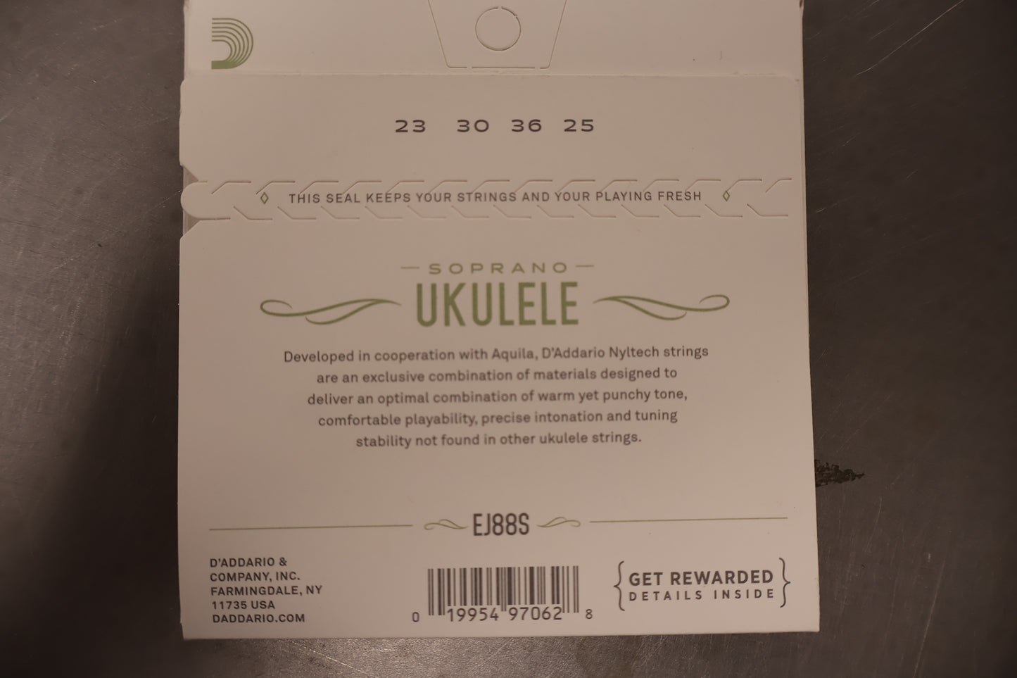 D'addario EJ88S Soprano Ukulele Nyltech