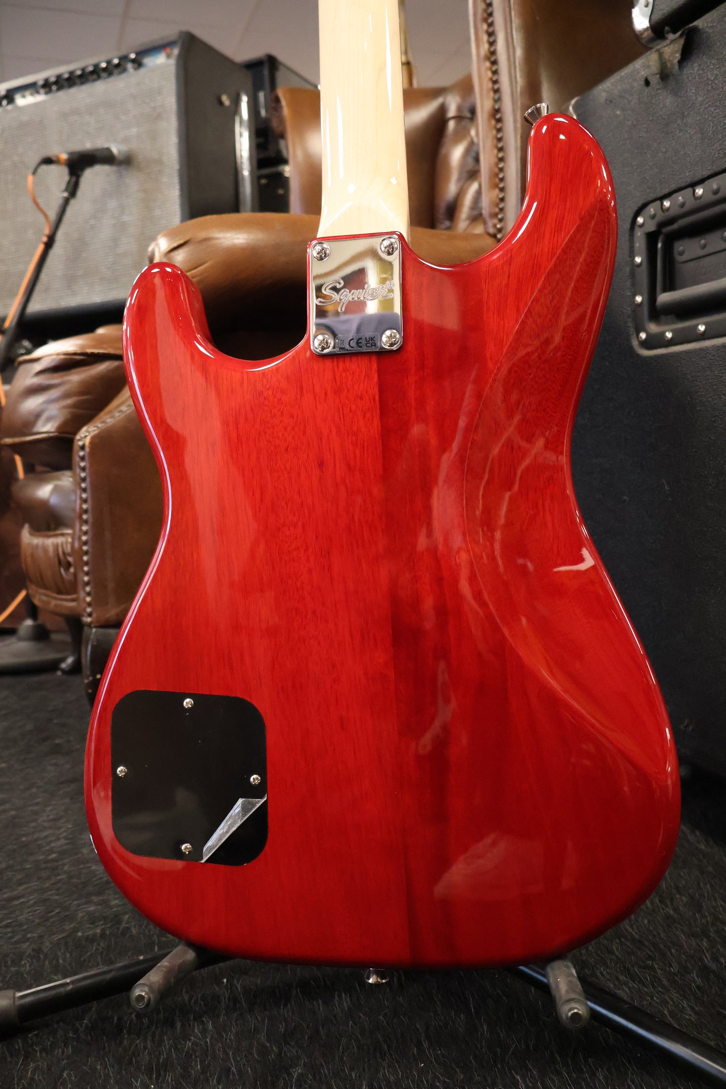 Squier Paranormal Strat-O-Sonic Crimson Red Transparent
