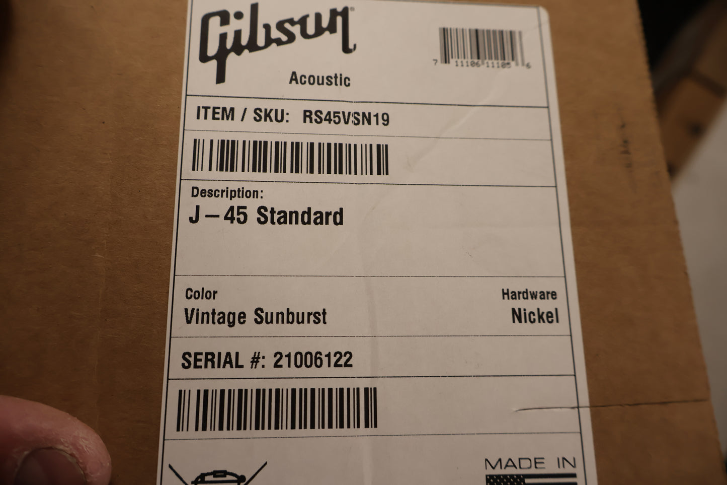 Gibson J-45 Standard Vintage Sunburst #122