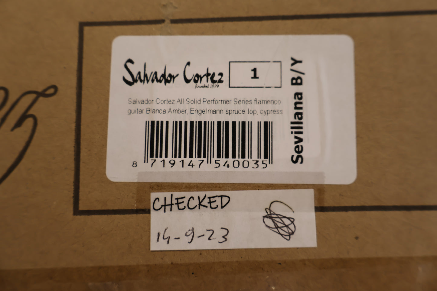 Salvador Cortez Sevillana B/Y All Solid Performer Series flamenco guitar