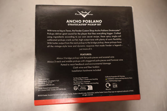 Fender Custom Shop Ancho Poblano Stratocaster Pickups, Set of 3