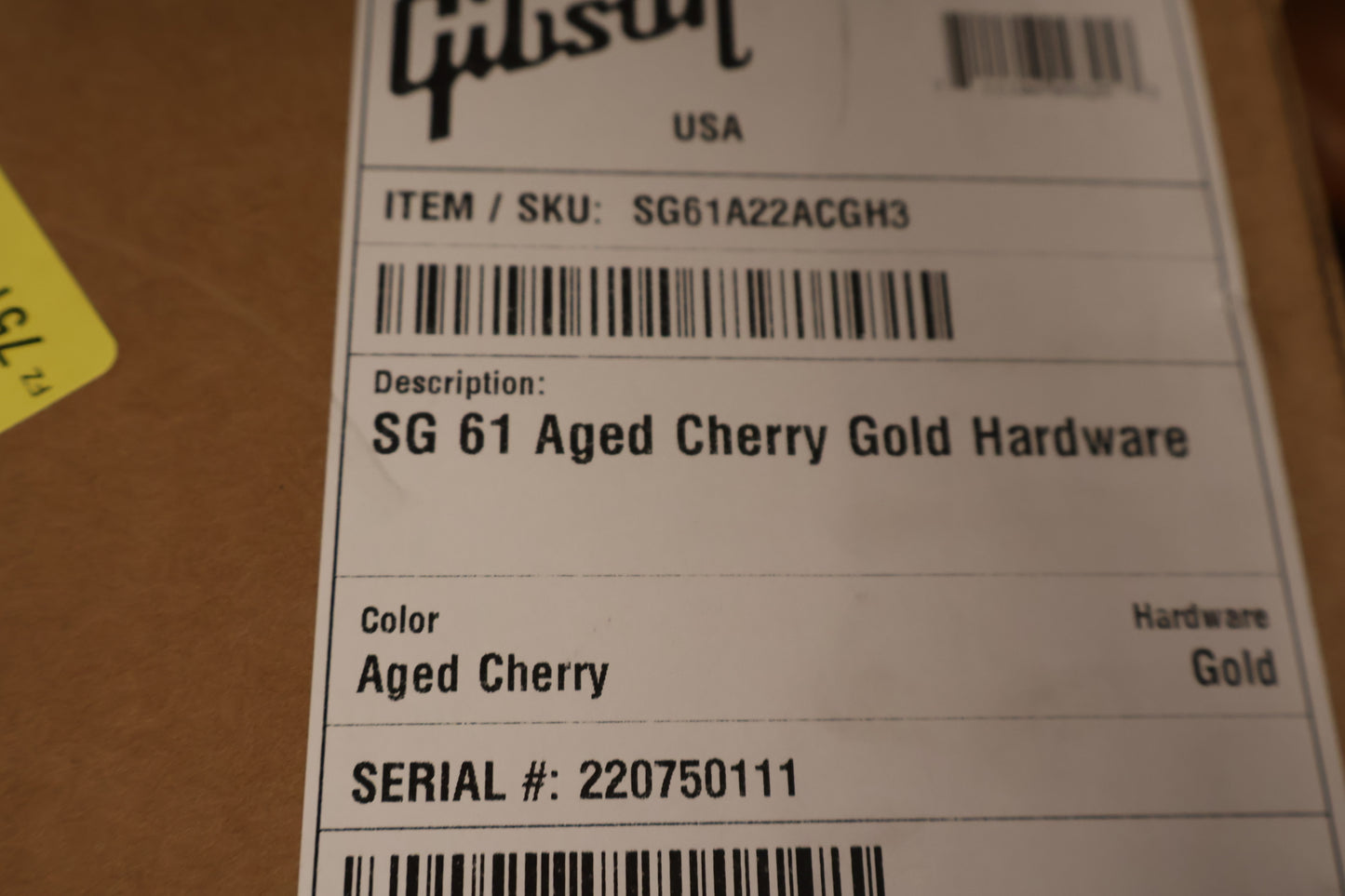 Gibson SG 61 Aged Cherry Gold Hardware