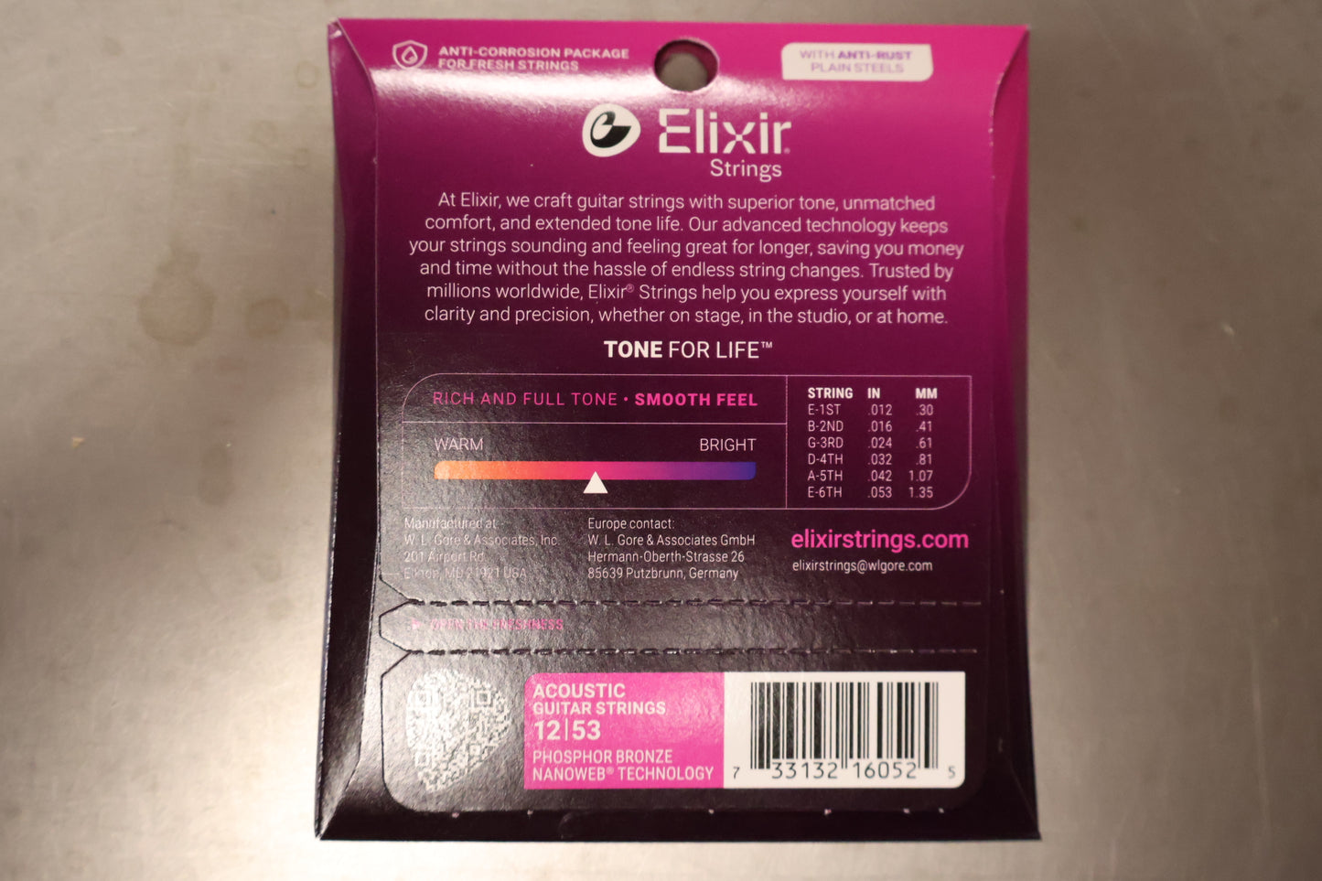 Elixir 16052 Acoustic Phosphor Bronze 012-53 with NANOWEB