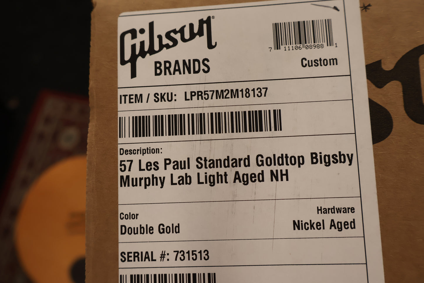 Gibson 57 Les Paul Standard Goldtop Bigsby Murphy Lab Light Aged NH
