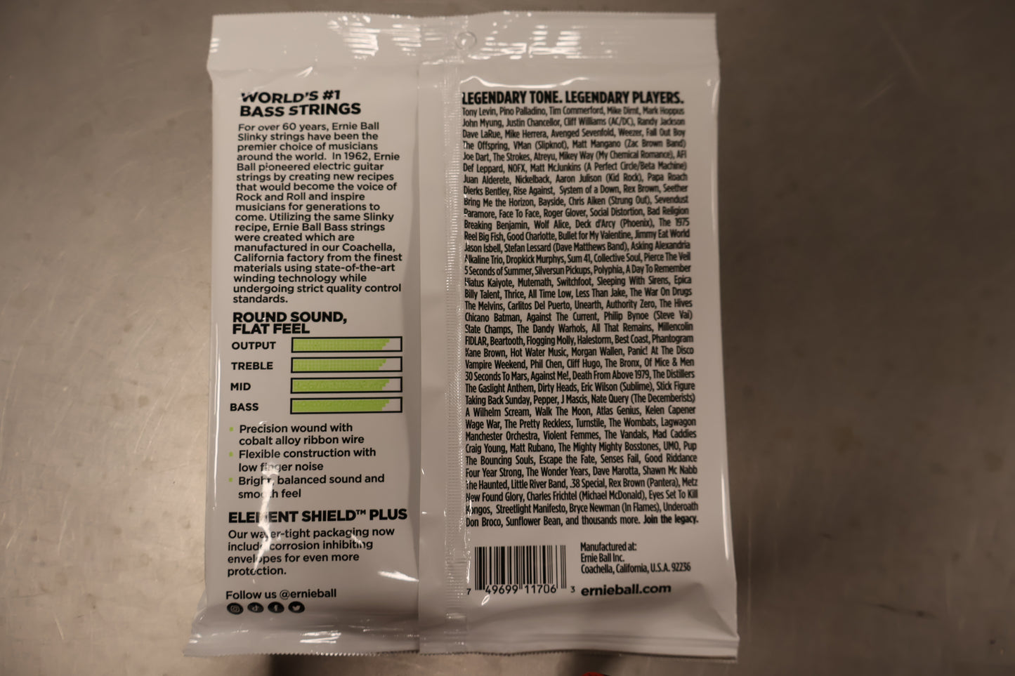 Ernie Ball 2818 Flatwound Short Scale 45-105 bass strings