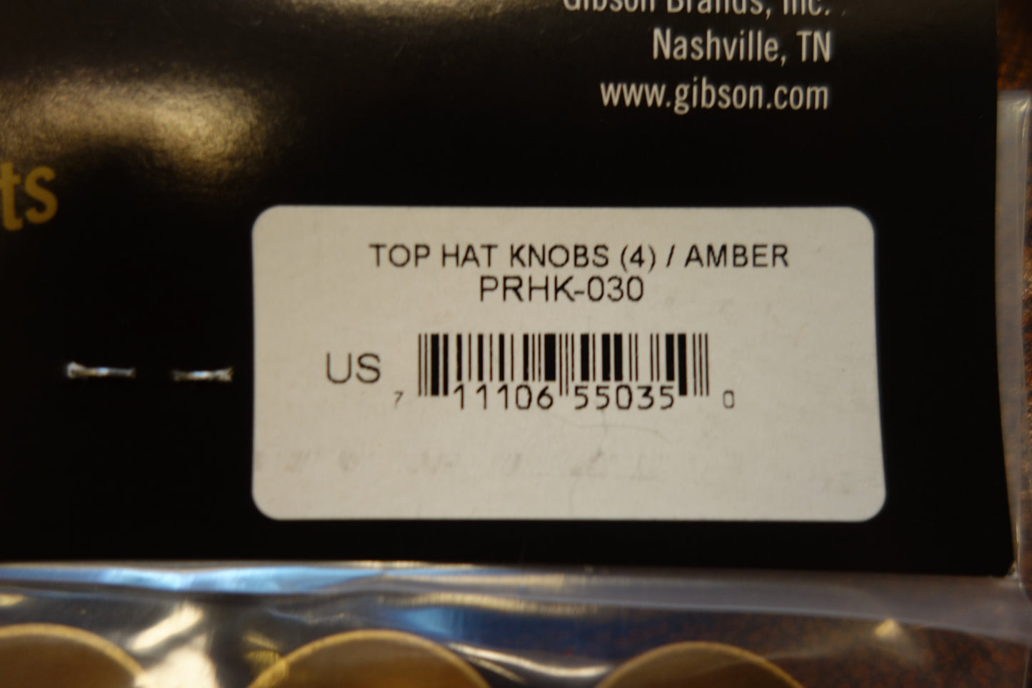 Gibson PRHK-030 Top Hat Knobs (Vintage Amber) (4 pcs.)