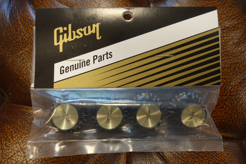 Gibson PRMK-020 Top Hat Knobs w/ Gold Metal Insert (Black) (4 pcs.)