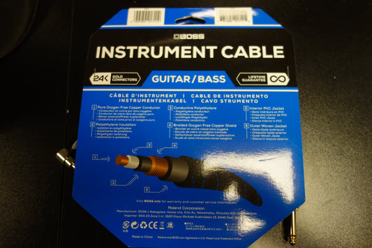 Boss BIC-15A 15FT / 4,5 m Instrument Cable Angle/Straight Jack