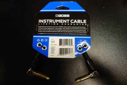 Boss PC 6" / 15cm Instrument Cable, Angle/Angle Jack
