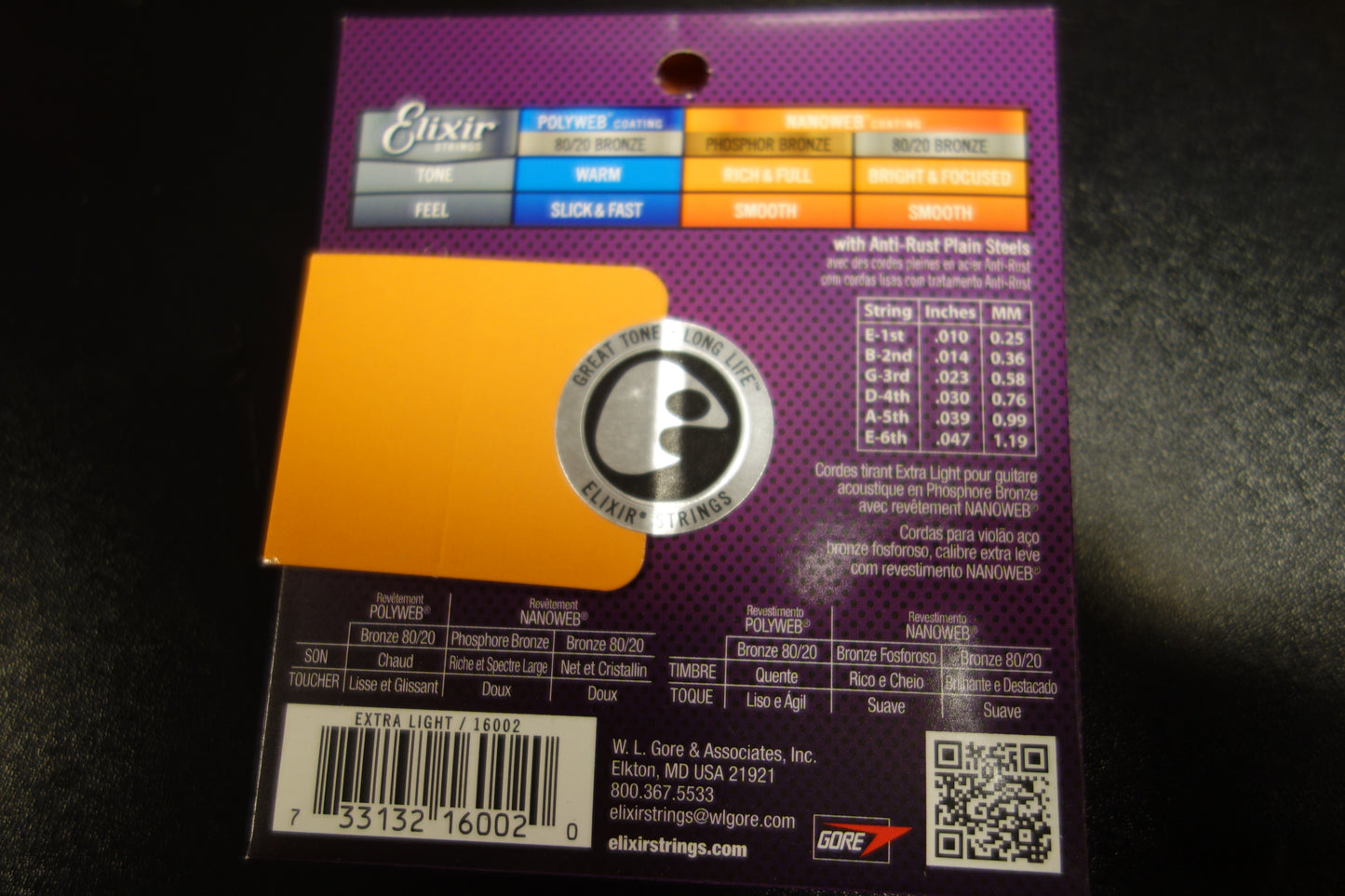 Elixir Strings Acoustic Phosphor Bronze with NANOWEB 10-47
