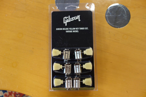 Gibson PMMH-050 Vintage Nickel Machine Heads, Yellow Buttons