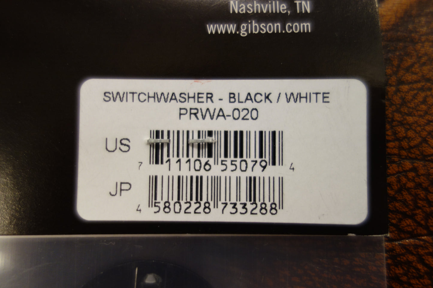 Gibson PRWA-020 Toggle Switch Washer (Black, White Imprint)