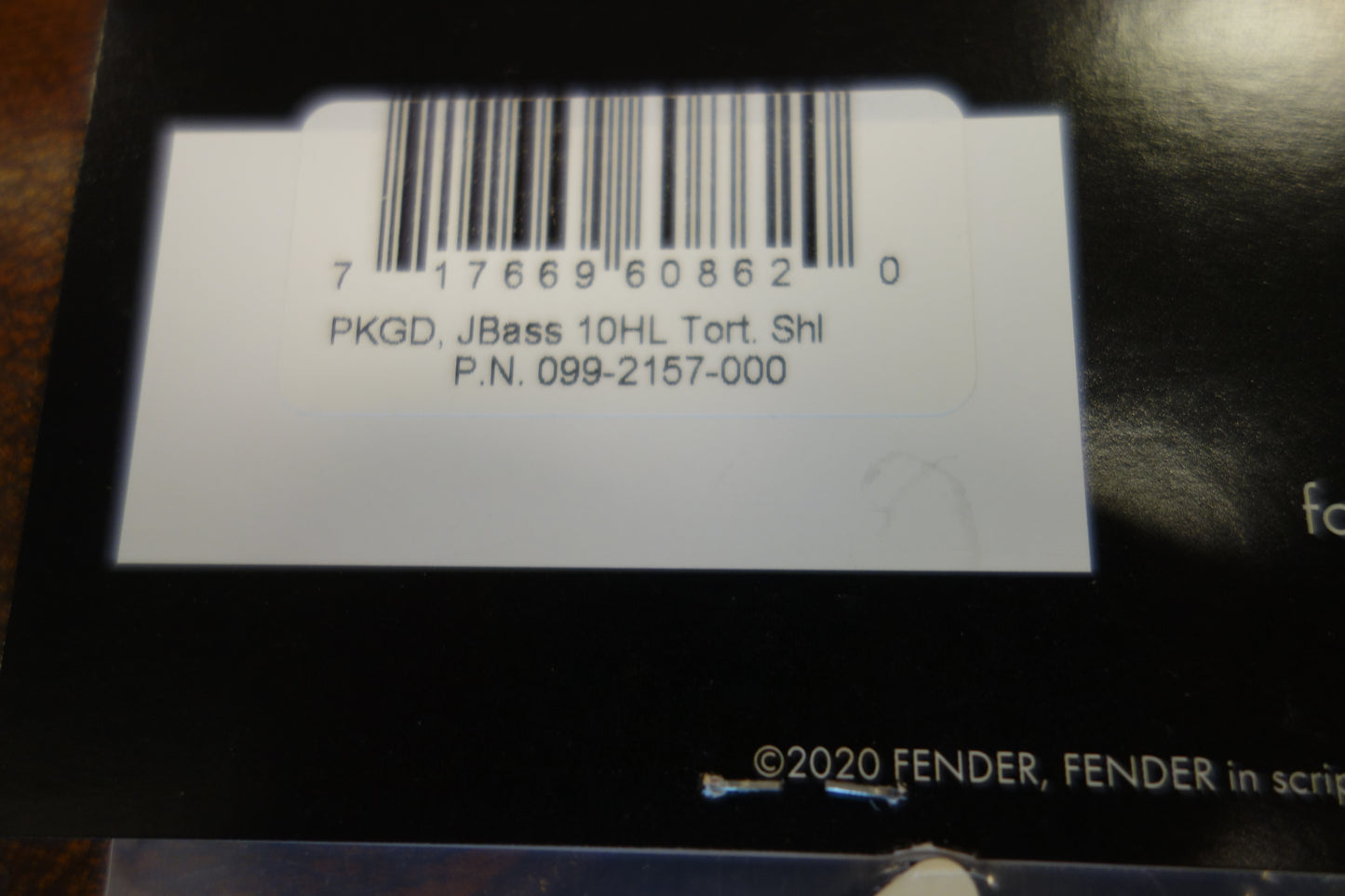 Fender Pickguard Jazz Bass 10-Hole Mount (with Truss Rod Notch) Tortoise Shell 4-Ply