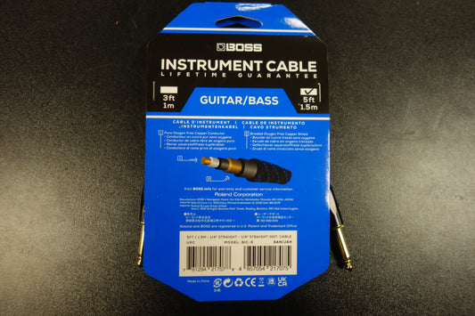 Boss BIC-5 5FT / 1,5 m Instrument Cable, Straight/Straight 1/4 Jack