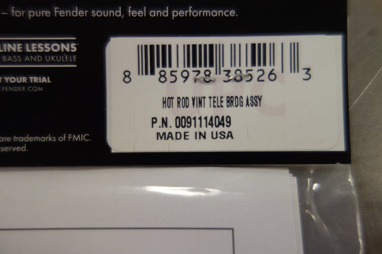 Fender 3-Saddle American Vintage "Hot Rod" Telecaster Bridge Assembly with Compensated Brass Saddles, Nickel