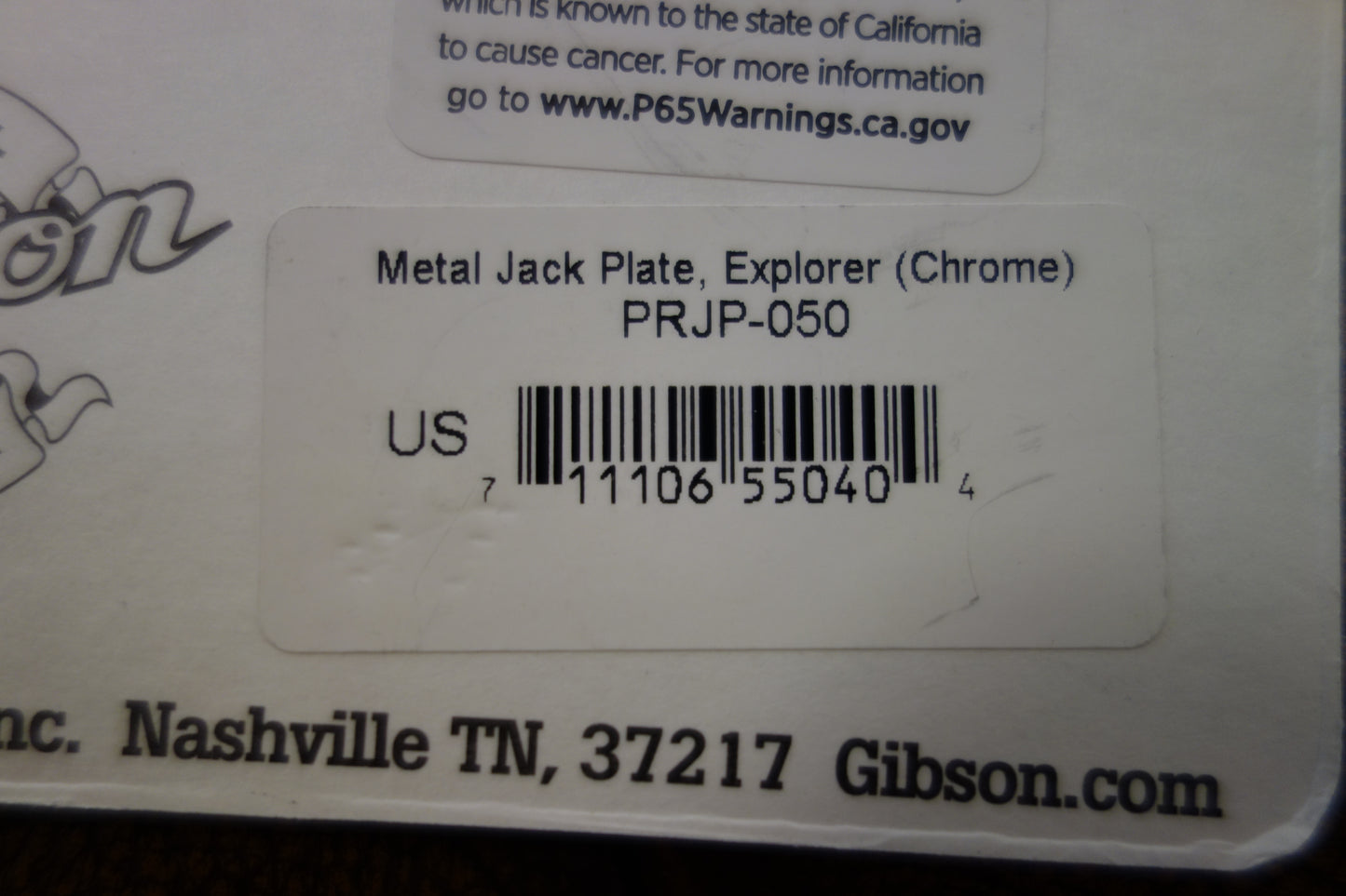Gibson PRJP-050 Metal Jack Plate, Explorer (Chrome)