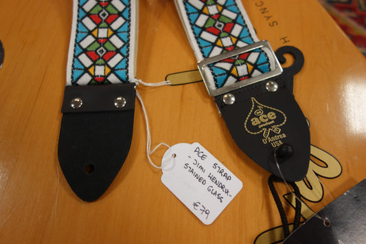 D'Andrea Ace Jimi Hendrix guitar strap Stained Glass