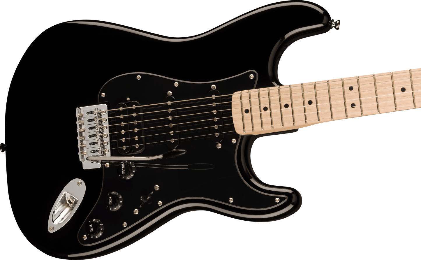 Squier Stratocaster HSS Black Pickguard Black
