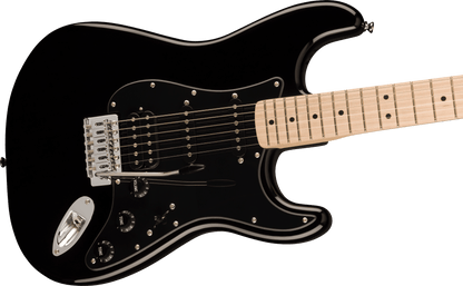 Squier Stratocaster HSS Black Pickguard Black