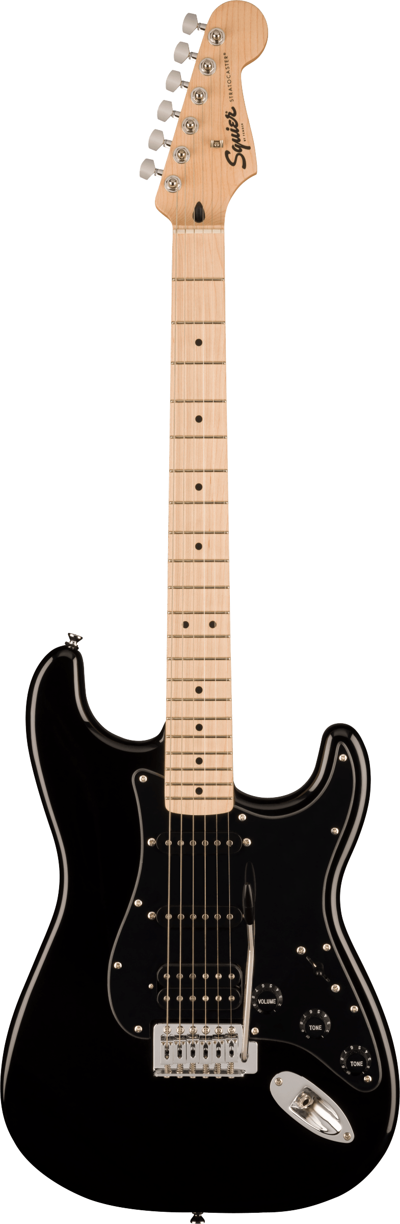 Squier Stratocaster HSS Black Pickguard Black