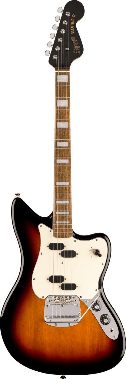 Squier Paranormal Electric VI Parchment Pickguard 3-Color Sunburst