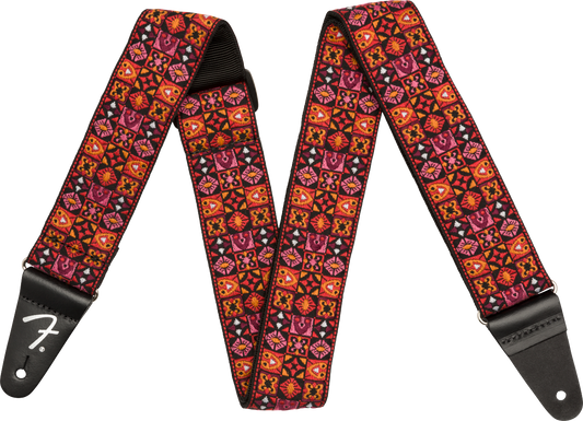 Fender Festival Strap, Red Mosaic, 2"