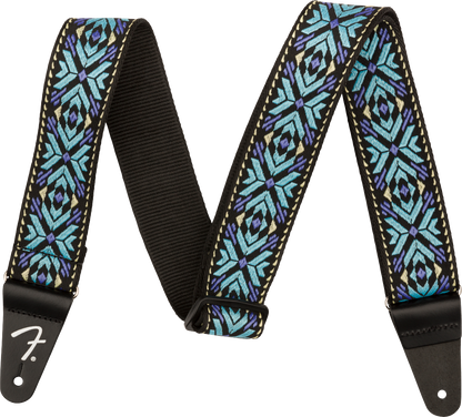 Fender Pasadena Woven Strap, Blue Snowflake, 2"