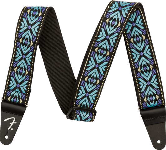 Fender Pasadena Woven Strap, Blue Snowflake, 2"