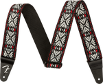 Fender Pasadena Woven Strap, Red Snowflake, 2"