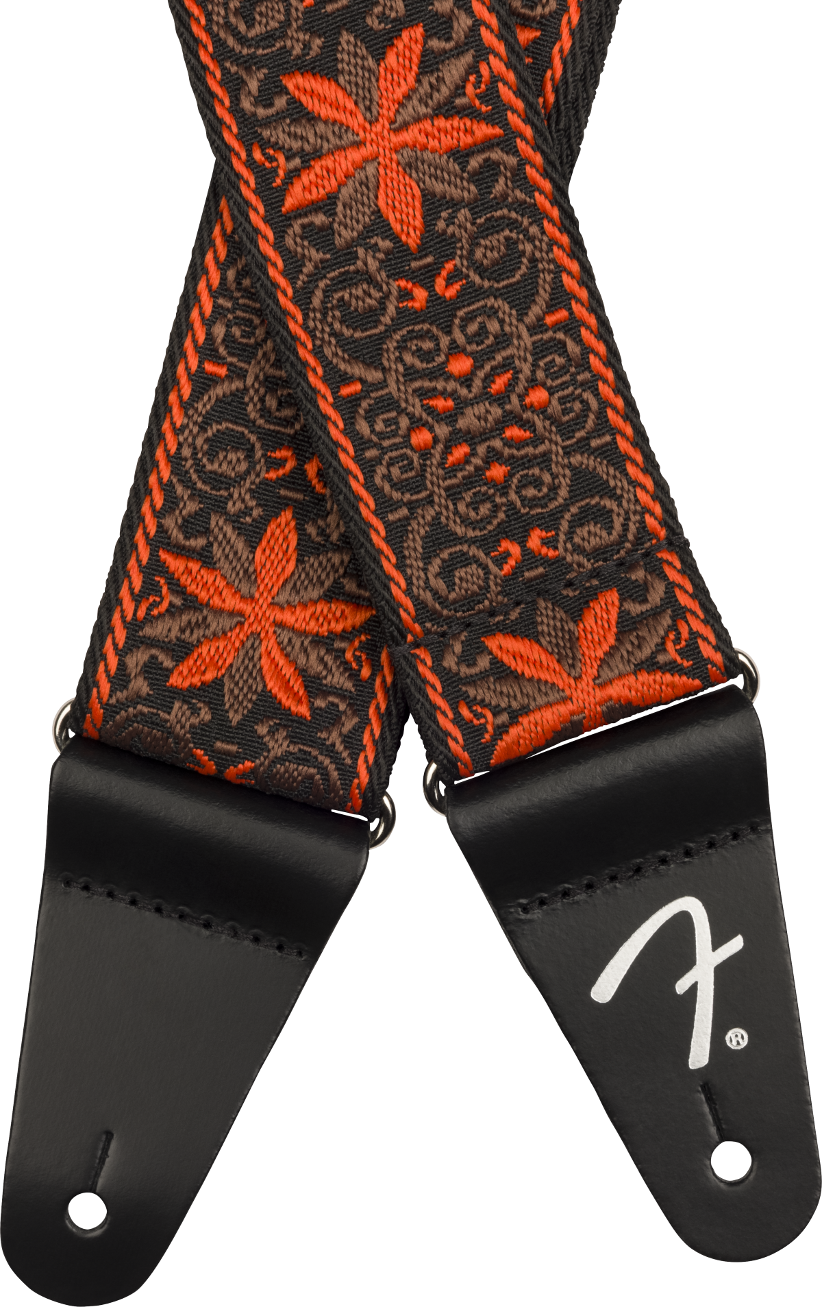Fender Pasadena Woven Strap, Orange Wallflower, 2"
