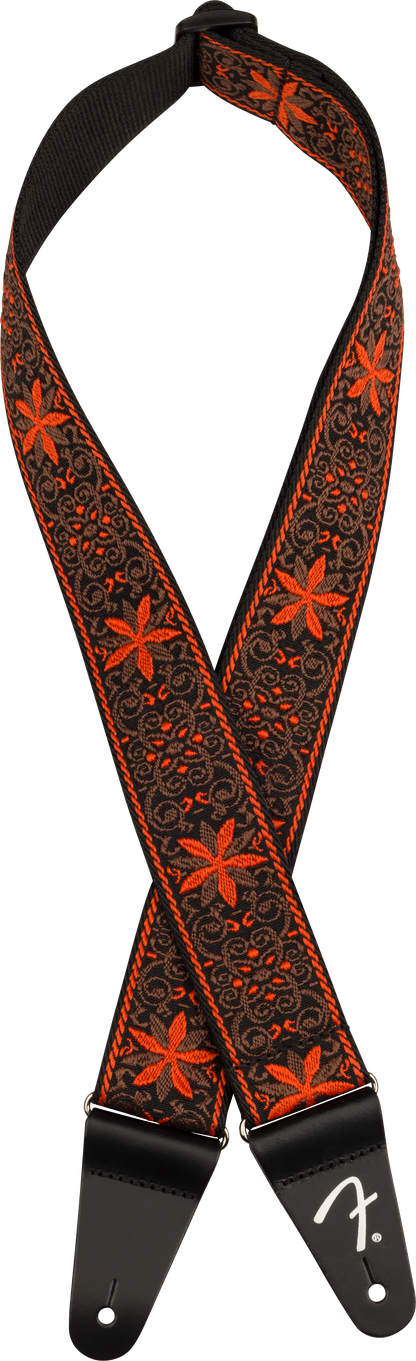 Fender Pasadena Woven Strap, Orange Wallflower, 2"