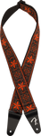 Fender Pasadena Woven Strap, Orange Wallflower, 2"