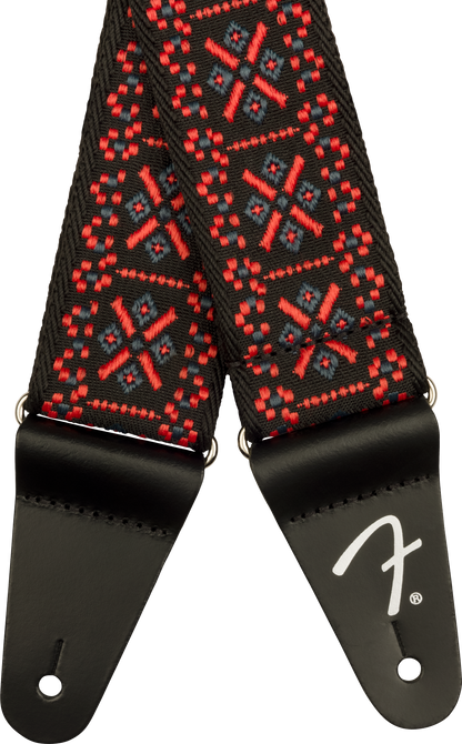 Fender Pasadena Woven Strap, Lattice Red, 2"