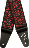 Fender Pasadena Woven Strap, Lattice Red, 2"