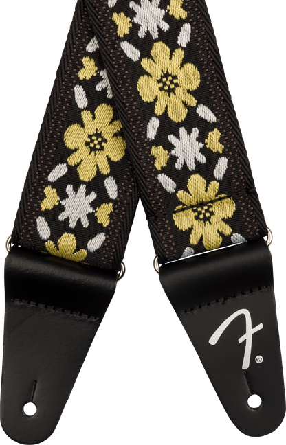 Fender Pasadena Woven Strap, Yellow Clover, 2"