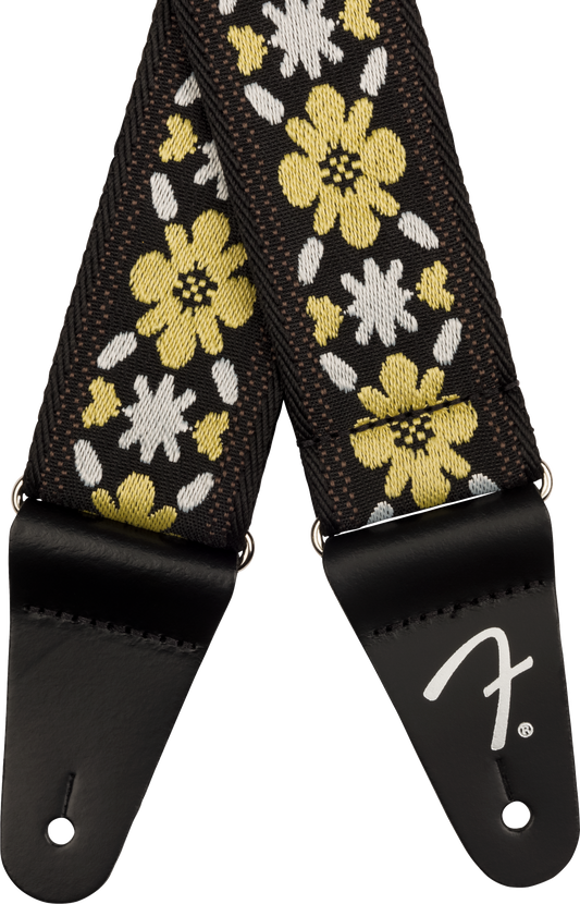 Fender Pasadena Woven Strap, Yellow Clover, 2"