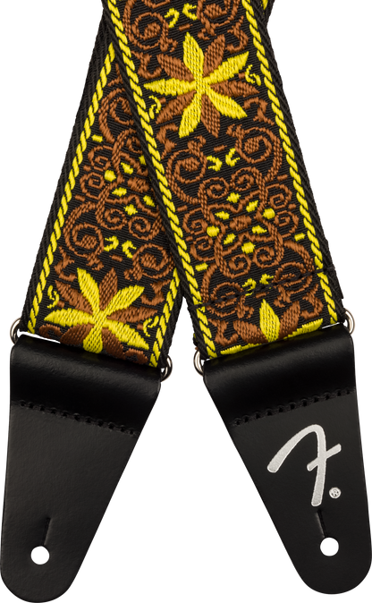 Fender Pasadena Woven Strap, Yellow Wallflower, 2"