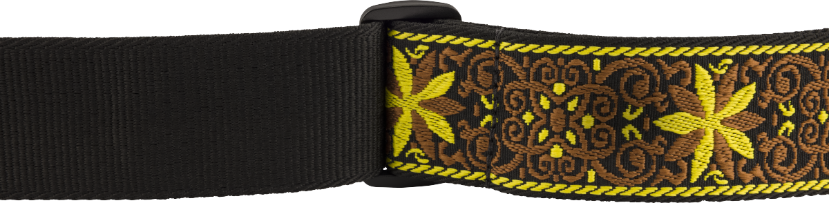 Fender Pasadena Woven Strap, Yellow Wallflower, 2"