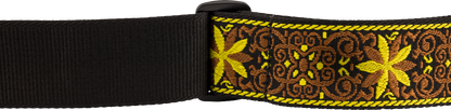 Fender Pasadena Woven Strap, Yellow Wallflower, 2"