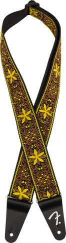 Fender Pasadena Woven Strap, Yellow Wallflower, 2"